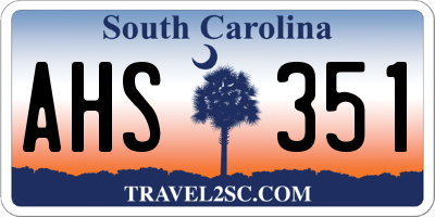 SC license plate AHS351