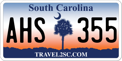SC license plate AHS355