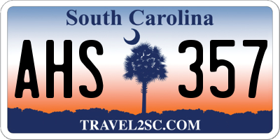 SC license plate AHS357