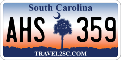 SC license plate AHS359