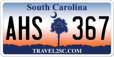 SC license plate AHS367