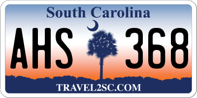 SC license plate AHS368
