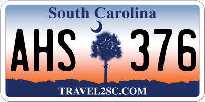 SC license plate AHS376