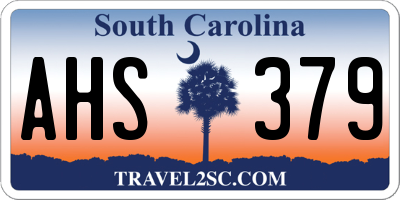 SC license plate AHS379