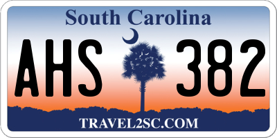 SC license plate AHS382