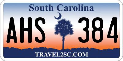 SC license plate AHS384
