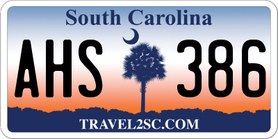 SC license plate AHS386