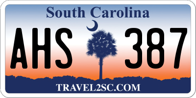 SC license plate AHS387