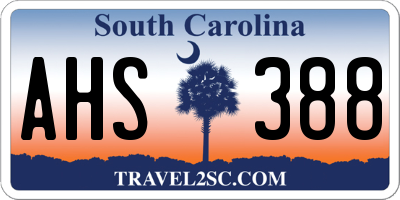 SC license plate AHS388