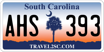 SC license plate AHS393