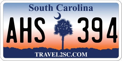 SC license plate AHS394