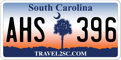SC license plate AHS396