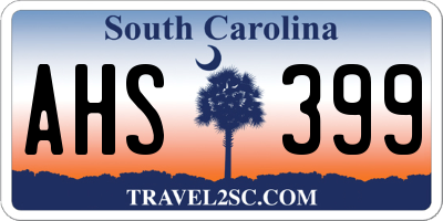 SC license plate AHS399