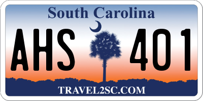 SC license plate AHS401
