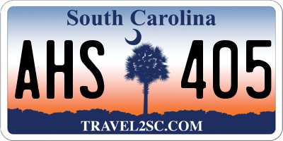 SC license plate AHS405