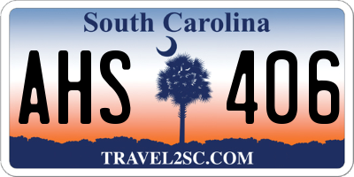 SC license plate AHS406
