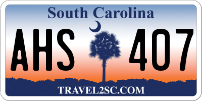 SC license plate AHS407