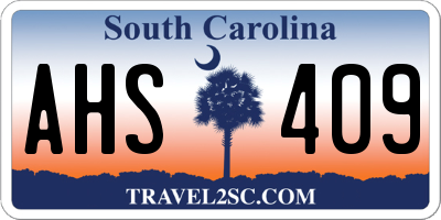 SC license plate AHS409
