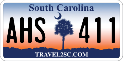 SC license plate AHS411
