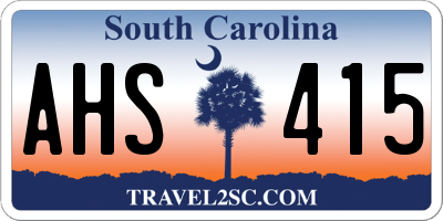 SC license plate AHS415