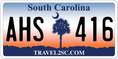 SC license plate AHS416