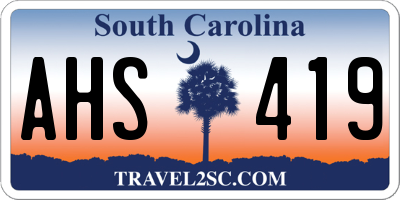 SC license plate AHS419