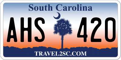 SC license plate AHS420
