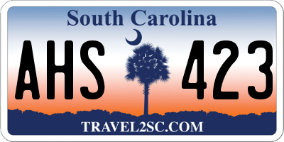 SC license plate AHS423