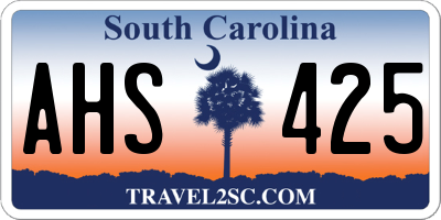 SC license plate AHS425