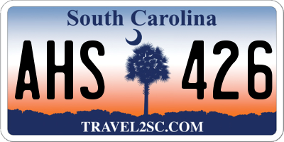 SC license plate AHS426