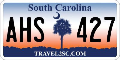 SC license plate AHS427