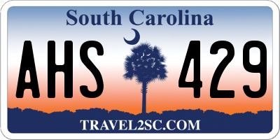 SC license plate AHS429