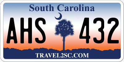 SC license plate AHS432