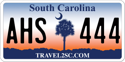 SC license plate AHS444
