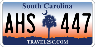 SC license plate AHS447