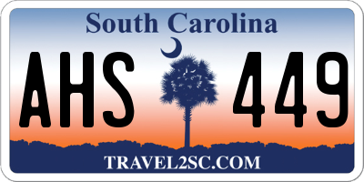 SC license plate AHS449