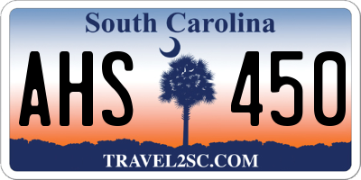SC license plate AHS450