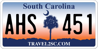 SC license plate AHS451
