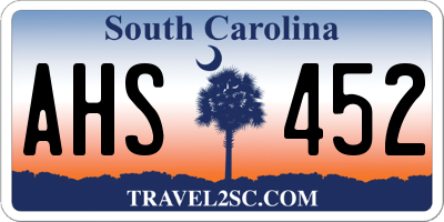 SC license plate AHS452