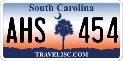 SC license plate AHS454