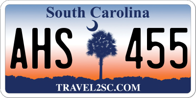 SC license plate AHS455