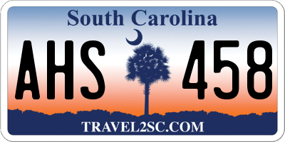 SC license plate AHS458