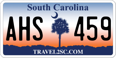 SC license plate AHS459