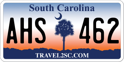 SC license plate AHS462