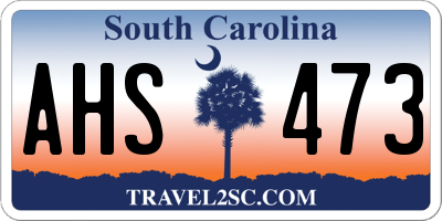 SC license plate AHS473