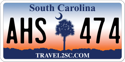 SC license plate AHS474