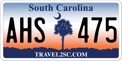 SC license plate AHS475