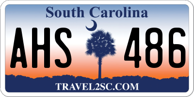 SC license plate AHS486