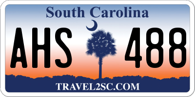 SC license plate AHS488