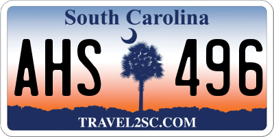 SC license plate AHS496